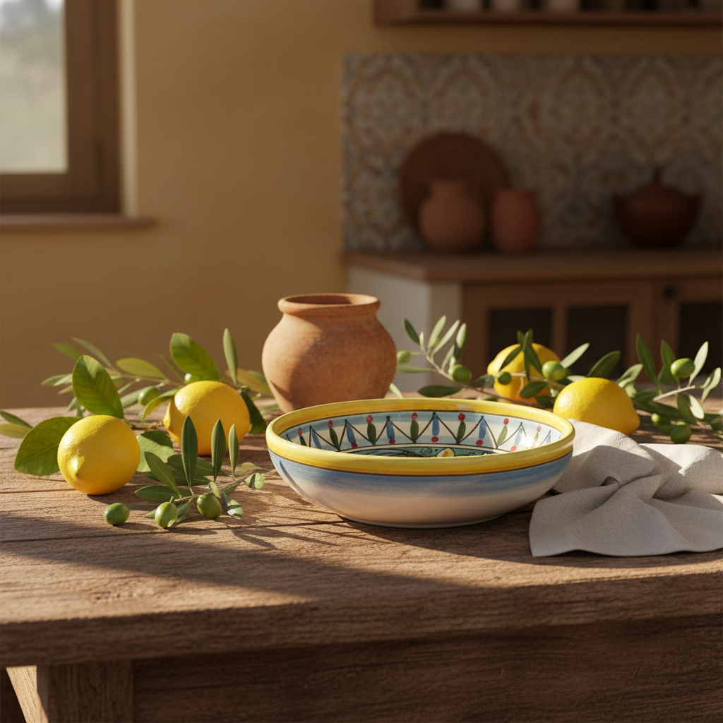 Ciotola maiolica decorata Caltagirone