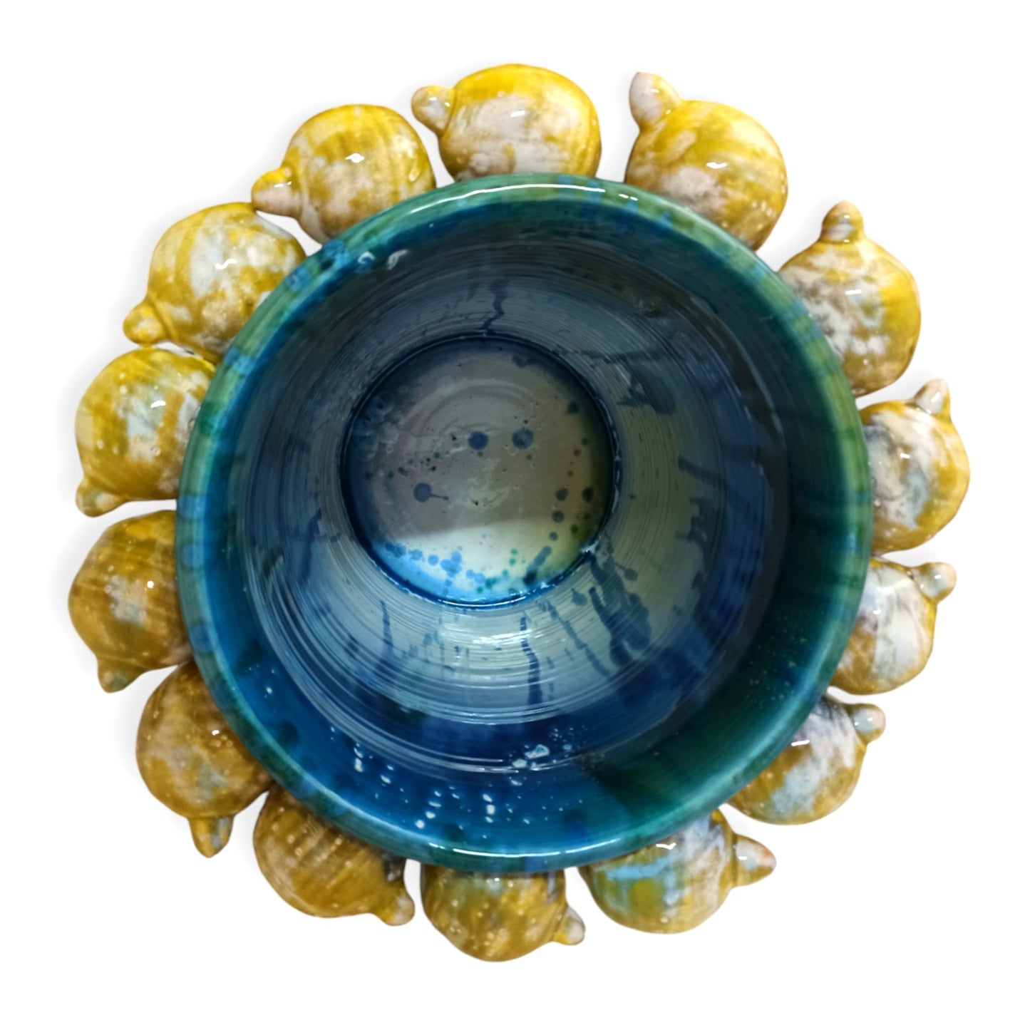 centrotavola in ceramica siciliana limoni
