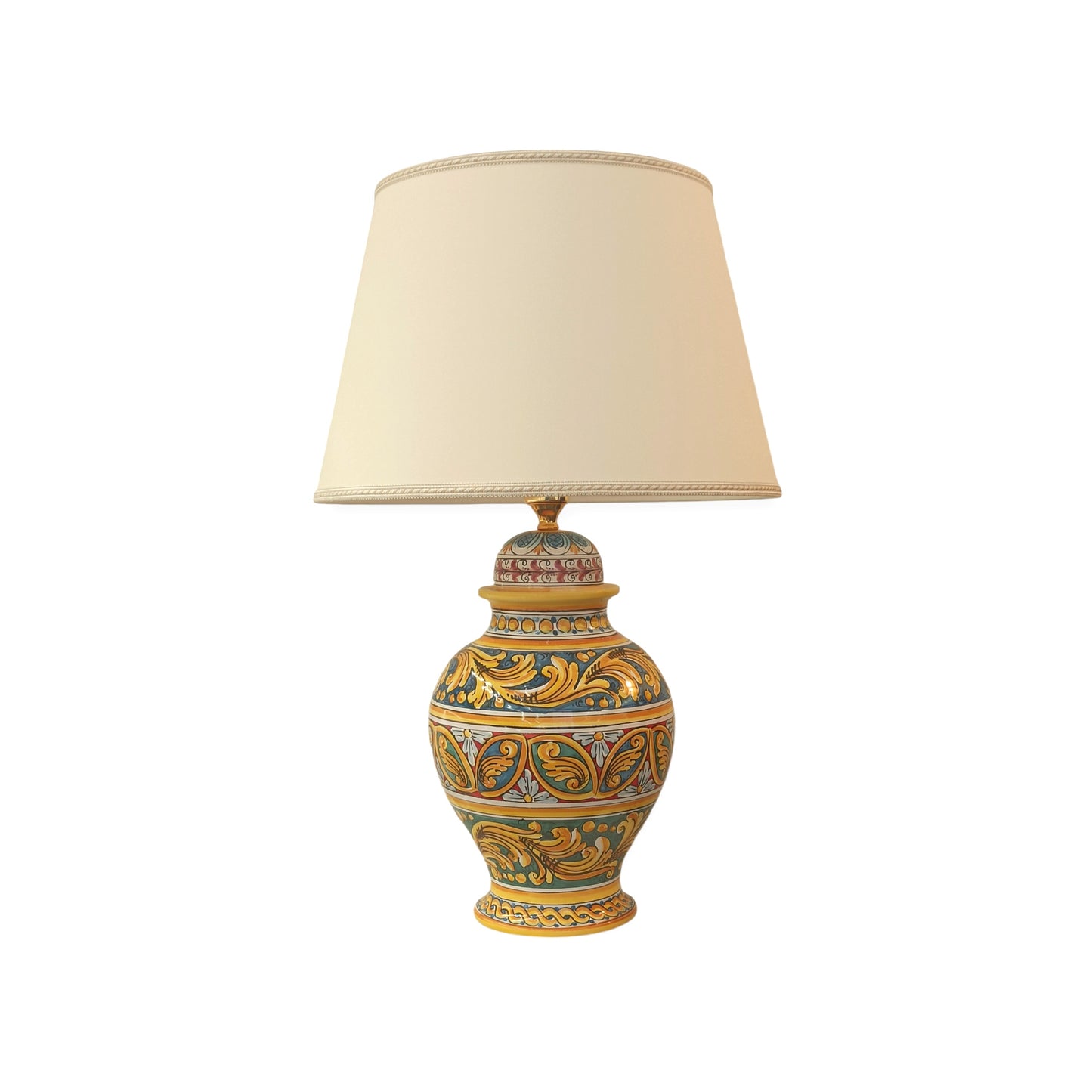 Lampada siciliana con decoro carretto siciliano