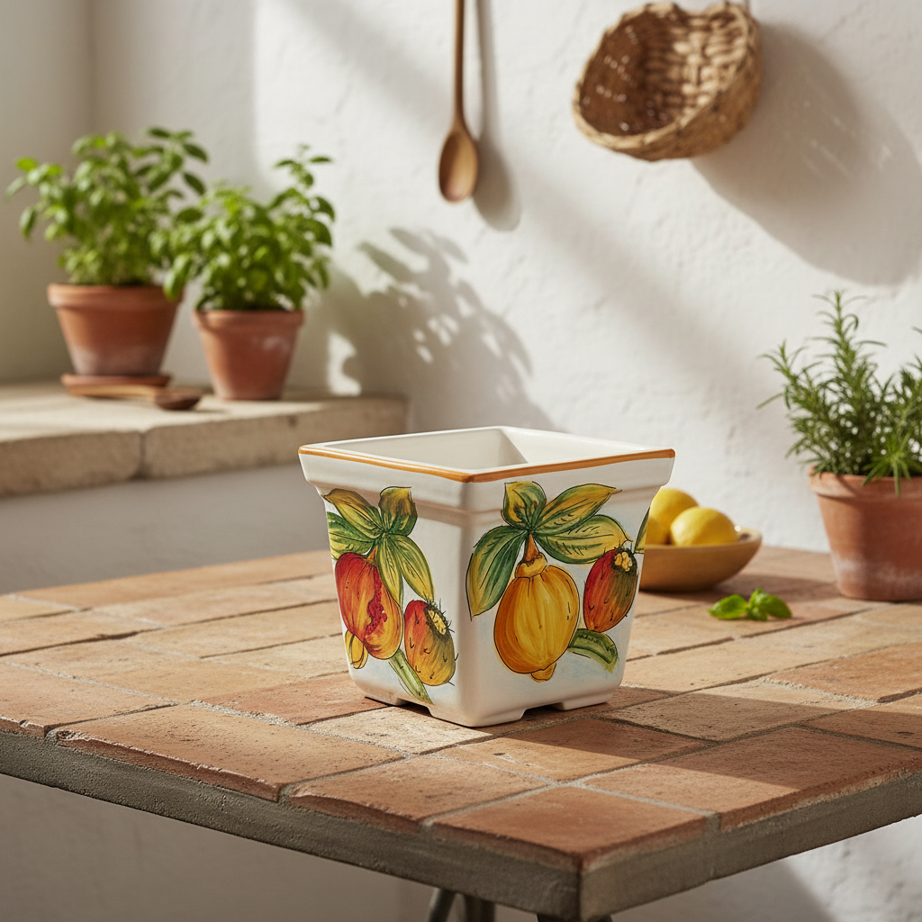 VASO DA GIARDINO IN CERAMICA SICILIANA