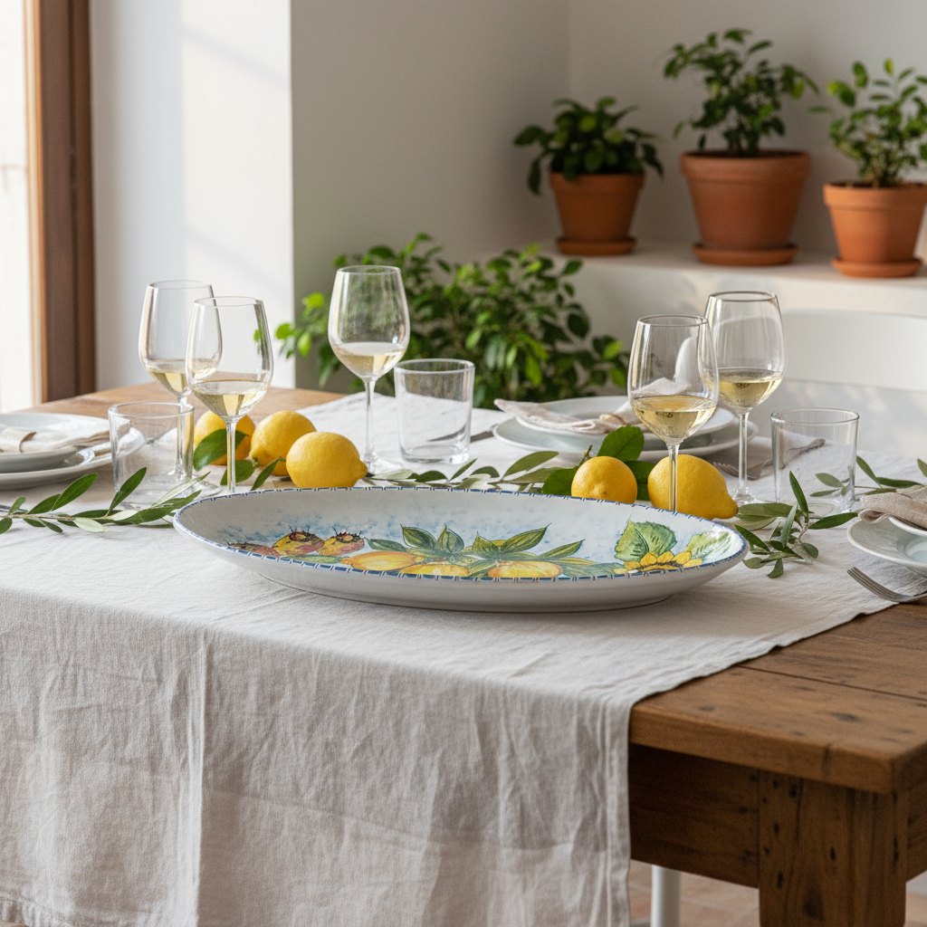 Piatto da porta colorato in maiolica Siciliana