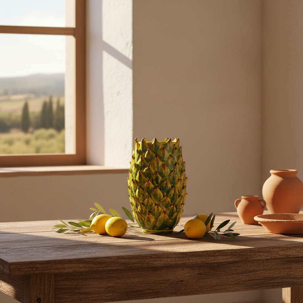 Portafiori classico in ceramica di Caltagirone