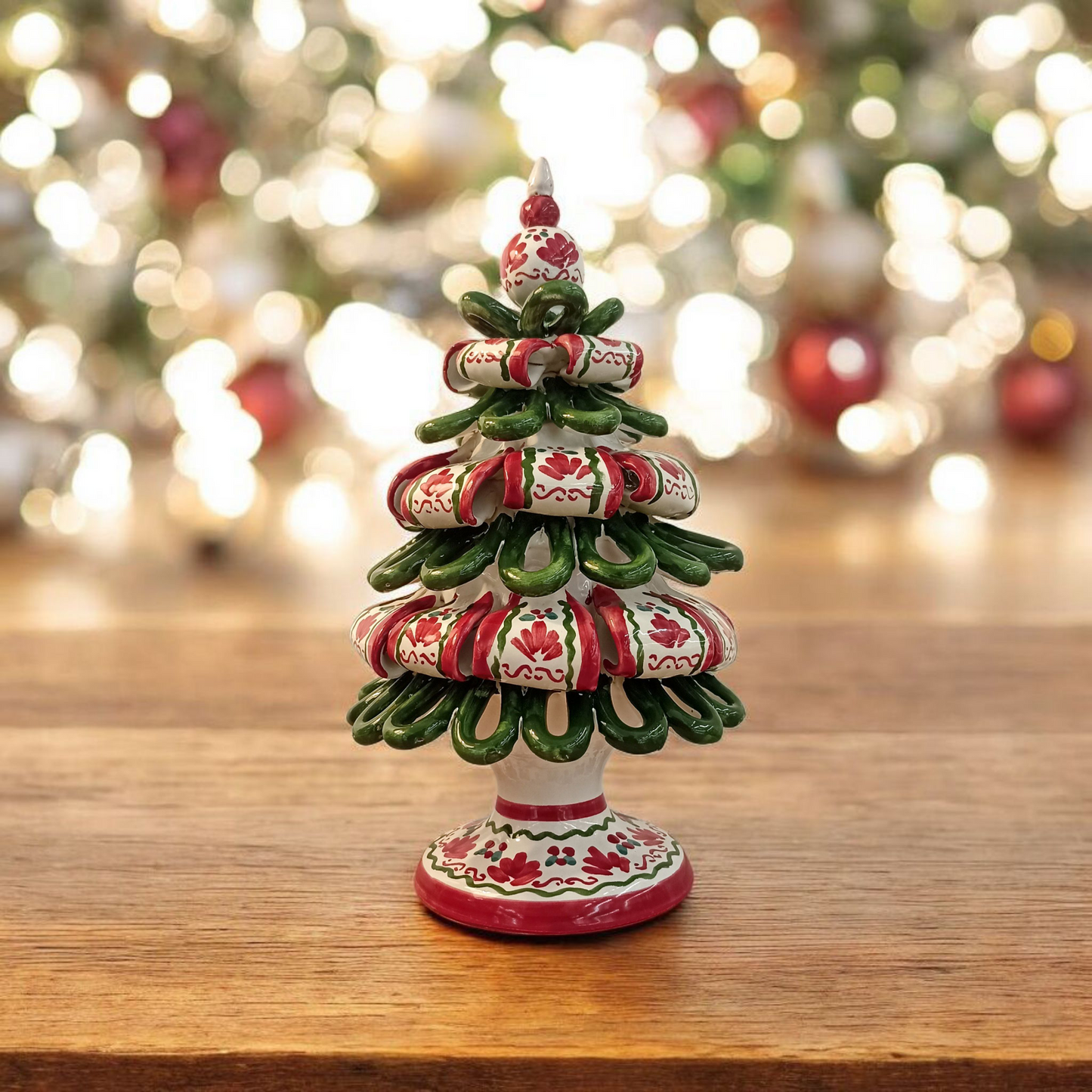 albero di natale in ceramica colorata