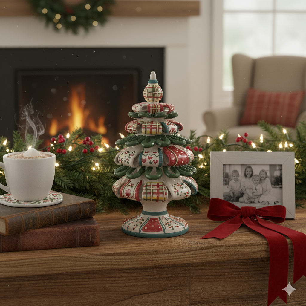 alberello di Natale in ceramica