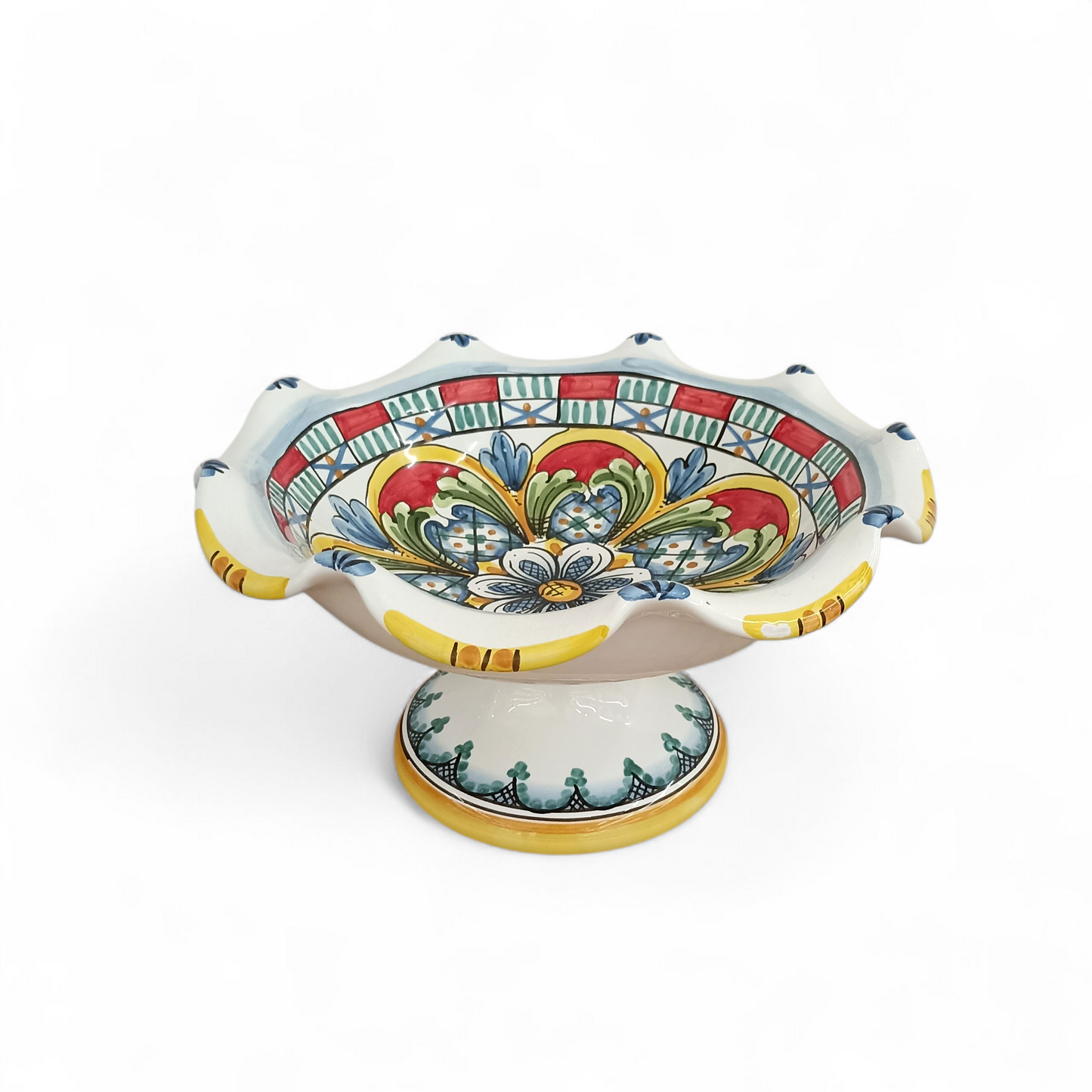 centrotavola fruttiera in ceramica di Caltagirone