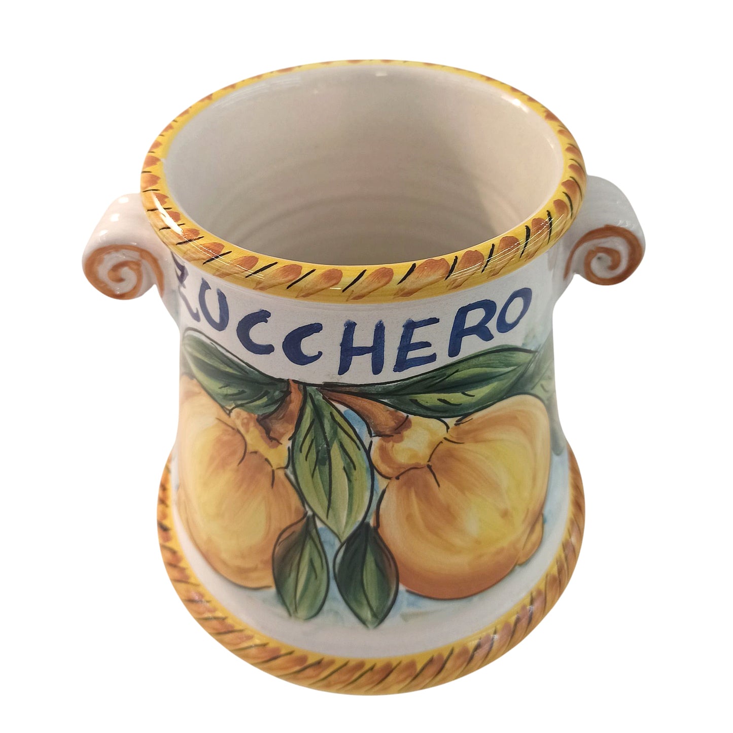 contenitore porta caffè in ceramica di Caltagirone