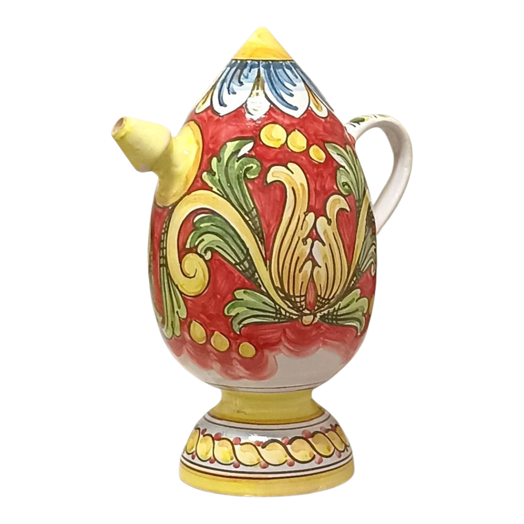 brocca siciliana decorata per il vino