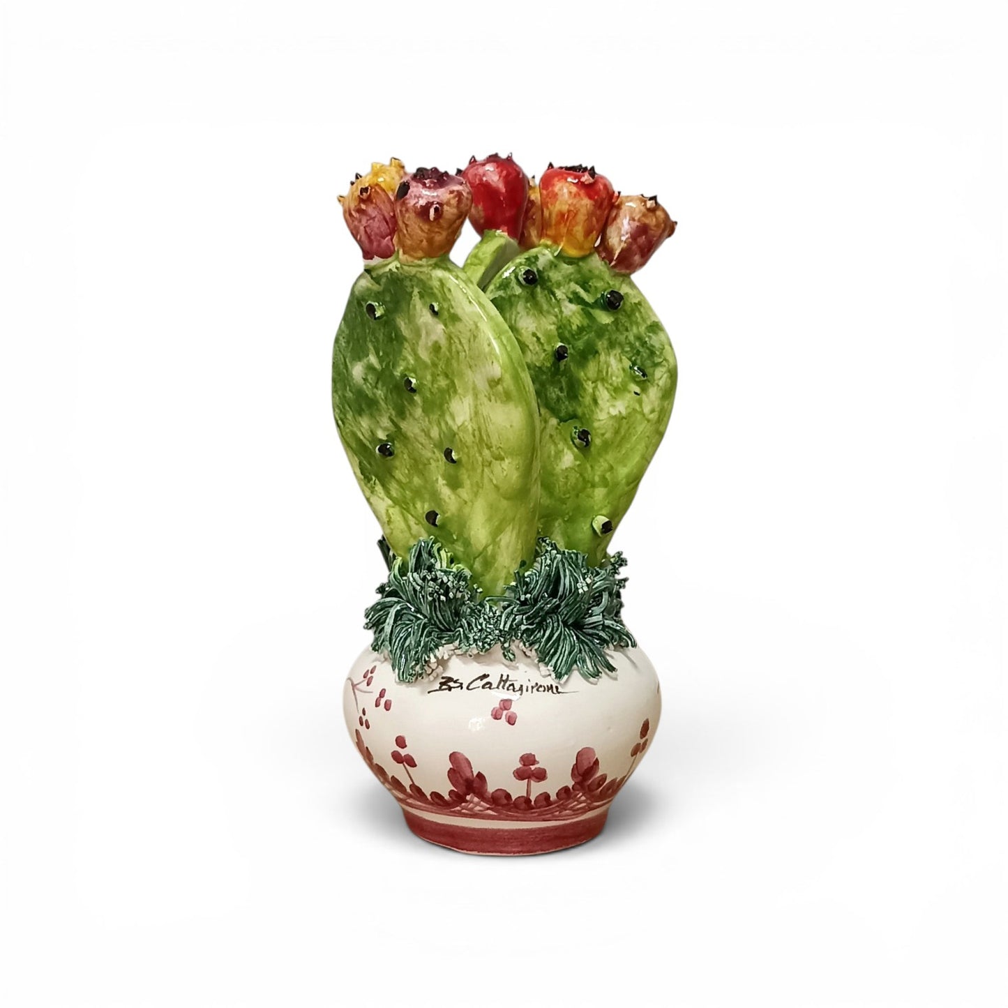 cactus planter in sicilian majolica