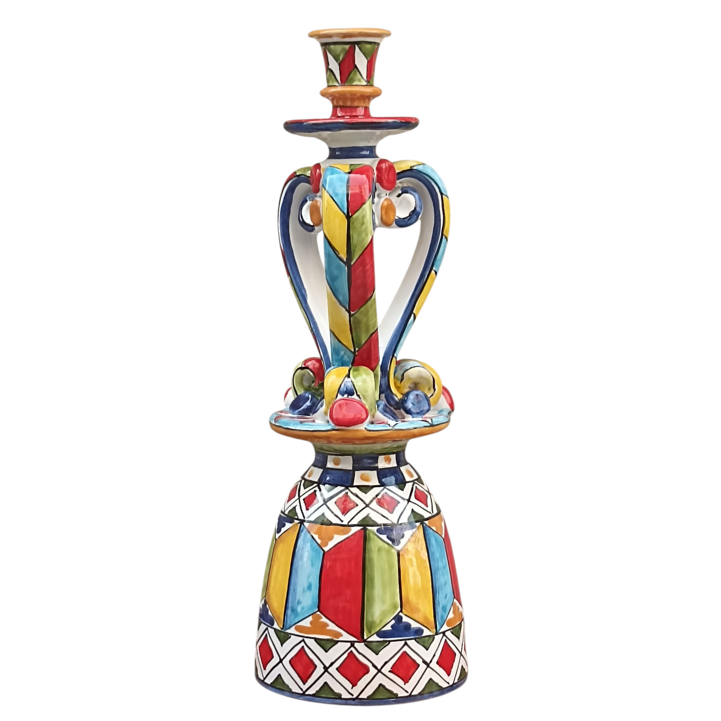 candelabro in ceramica sicula