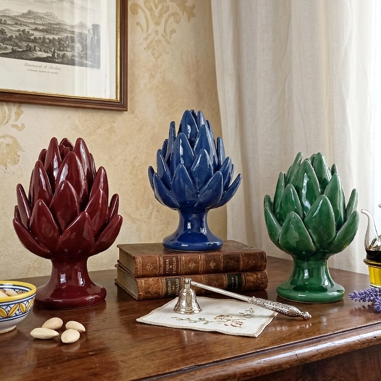 carciofi in maiolica decorata