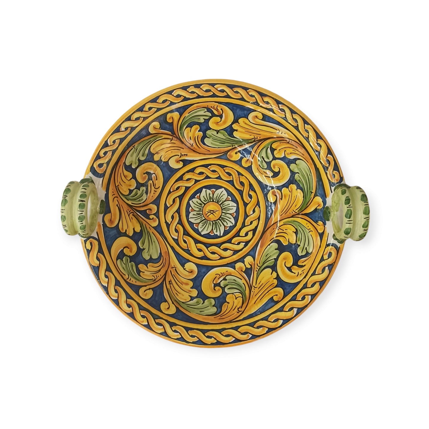 porta frutta decorato in ceramica di sicilia