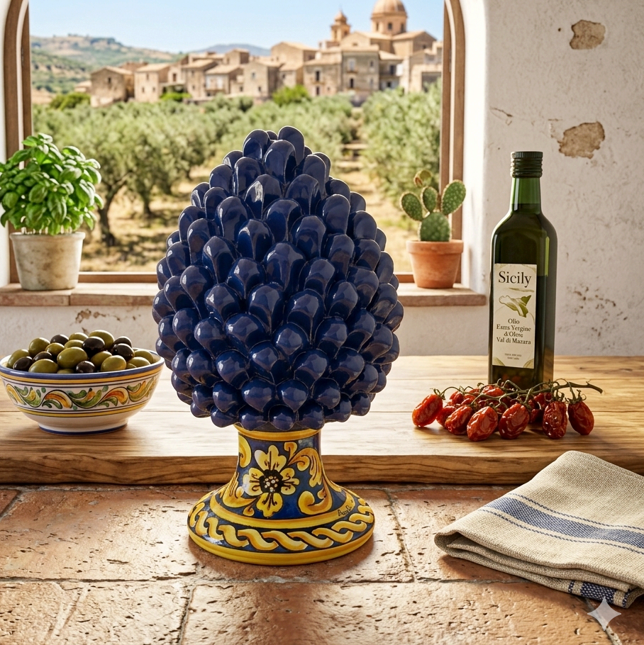 ceramic pine cone made in Italy