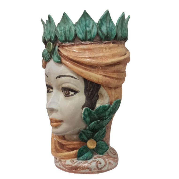 Testa donna siciliana ceramica Caltagirone