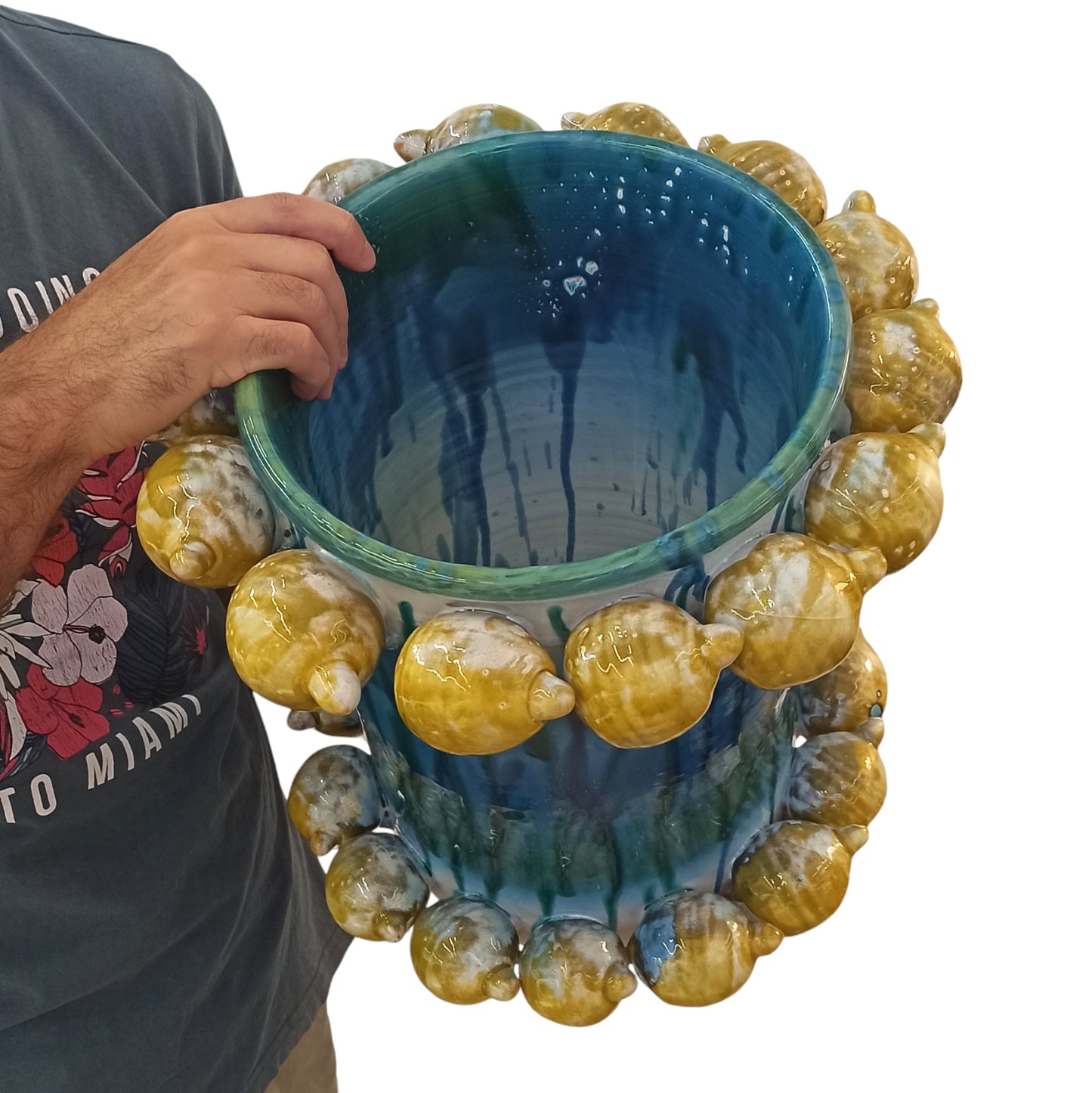 Sicilian Ceramic Vase "lemons"
