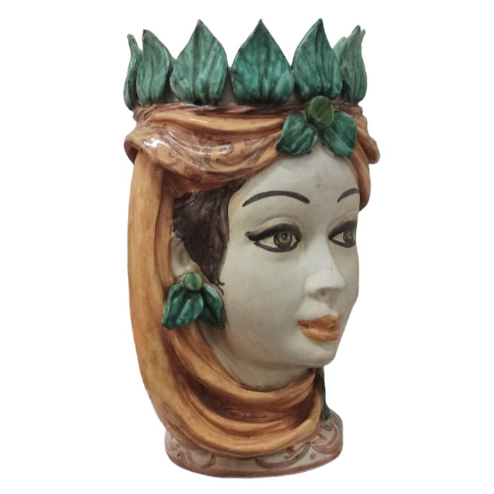 Testa donna ceramica Caltagirone