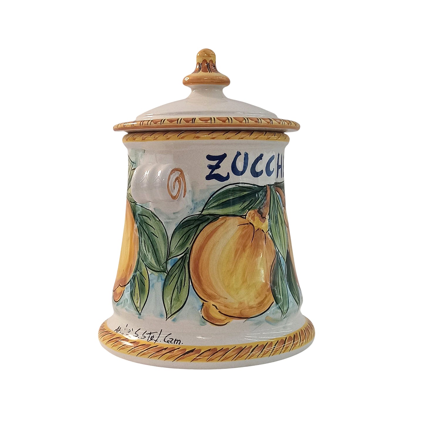 porta zucchero in ceramica decorato