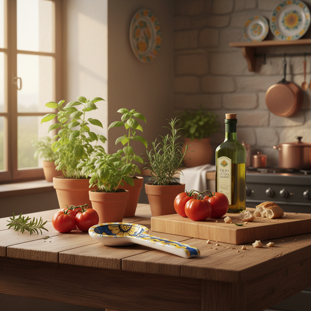 Poggia cucchiaio in ceramica di Caltagirone