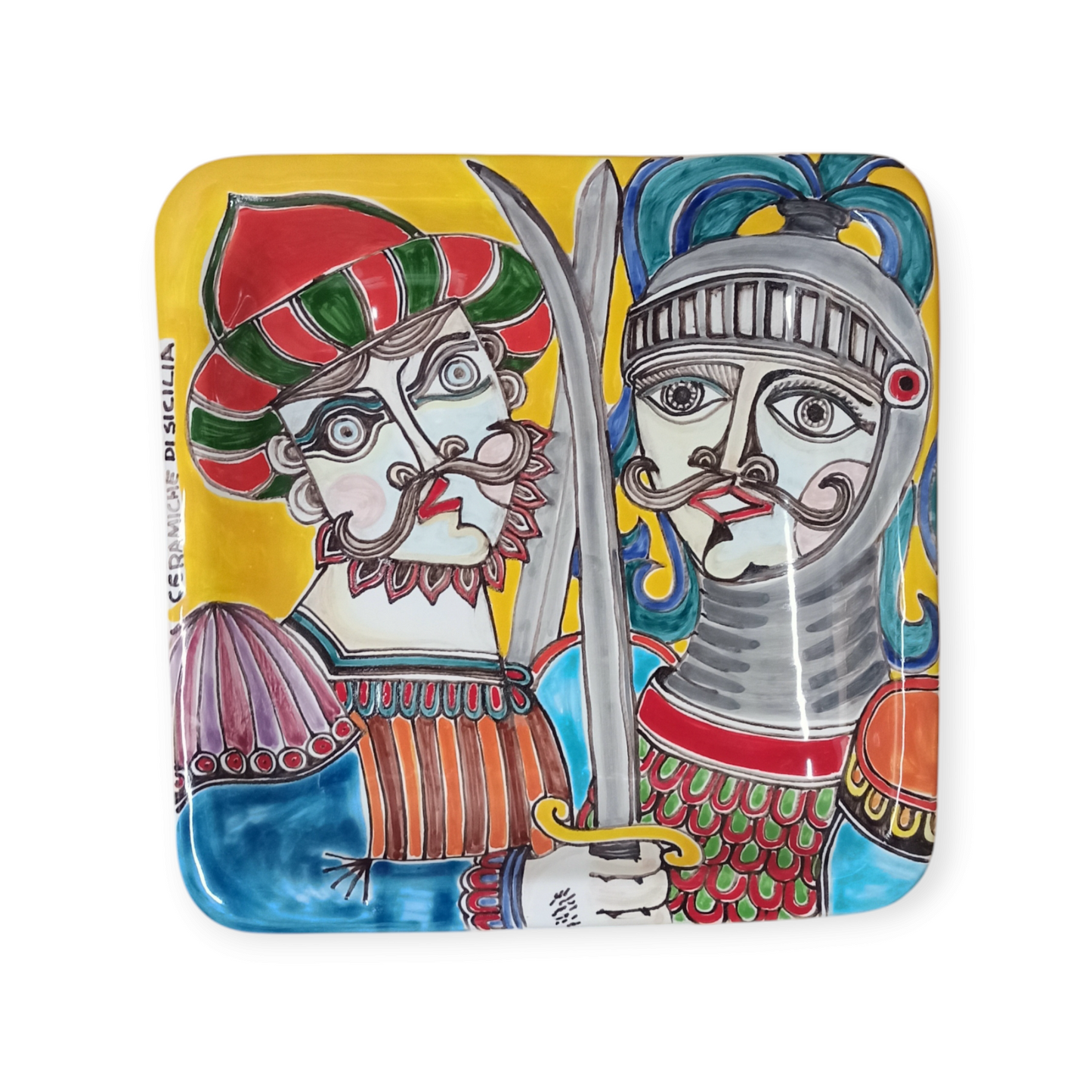 Ceramic Square Plate "The Paladins"