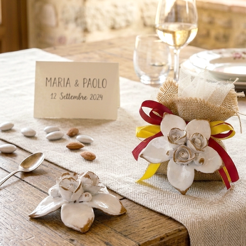 bomboniera di matrimonio in maiolica