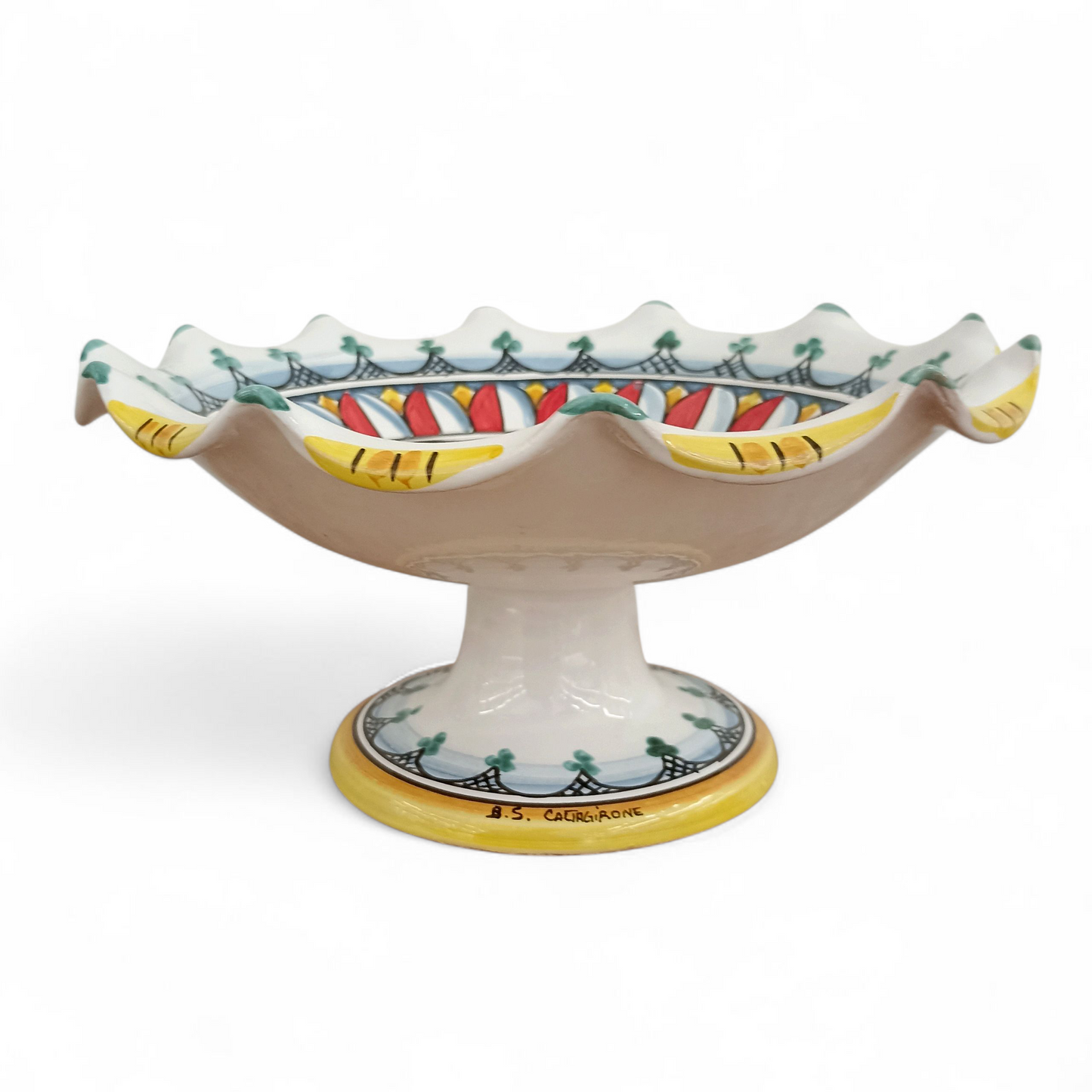porta frutta in ceramica decorata a mano