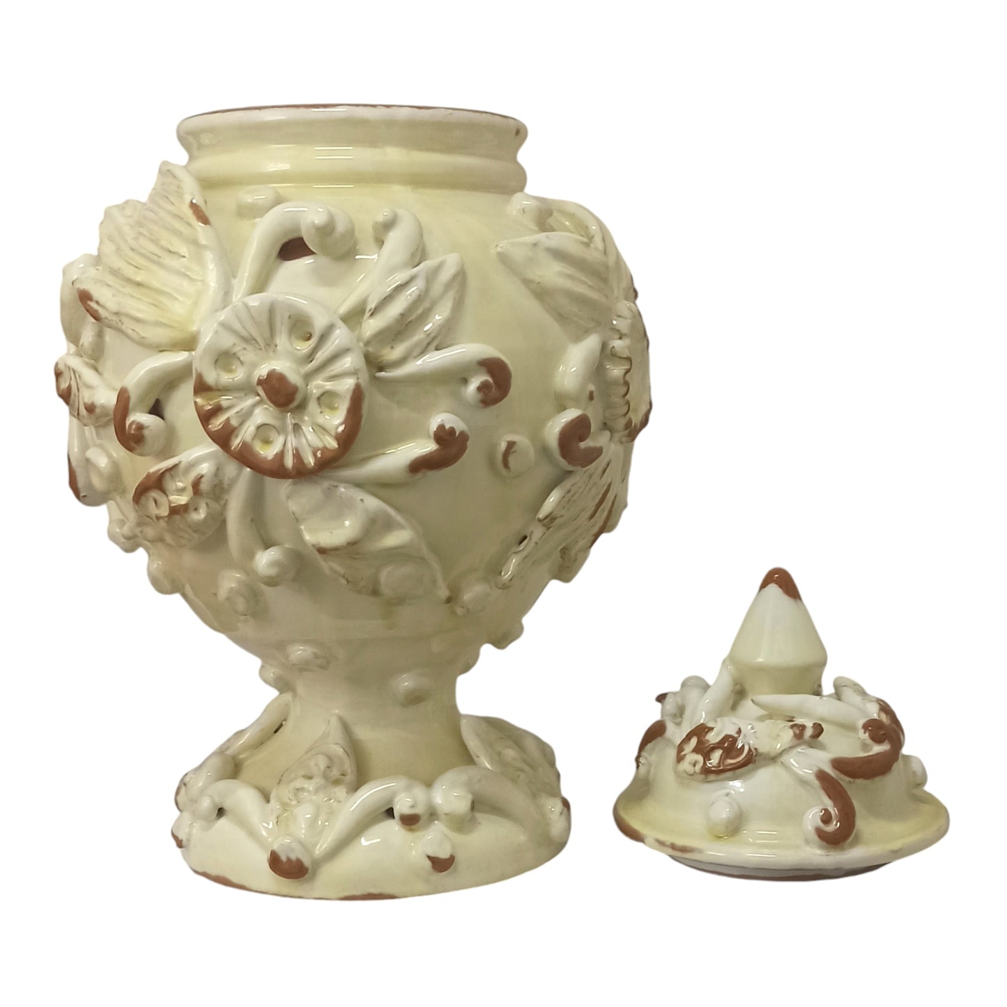 Vaso potiche ceramica caltagirone fatto a mano in Sicilia