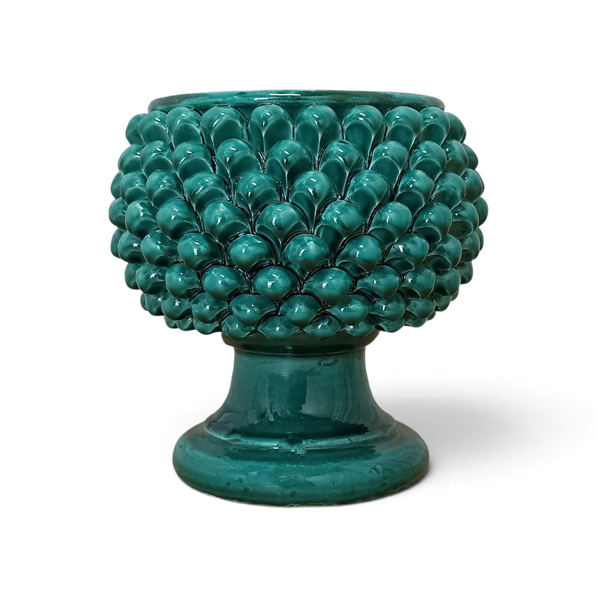 green pine cone planter