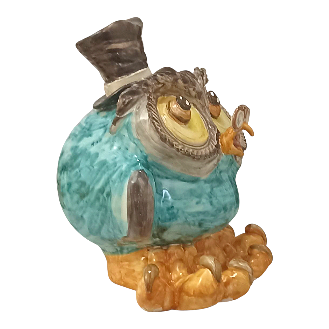 gufo particolare in maiolica siciliana