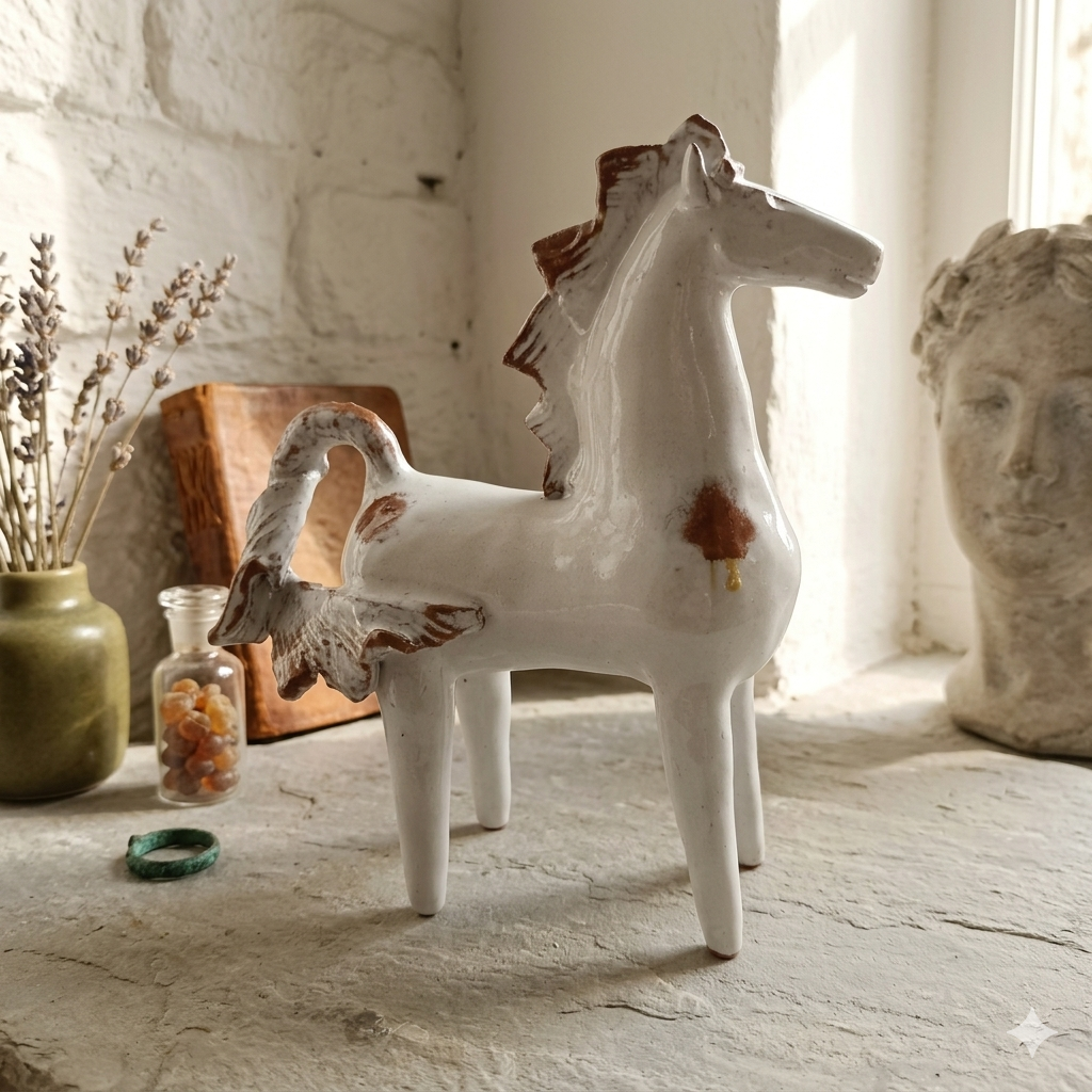 handcrafted ceramic horse