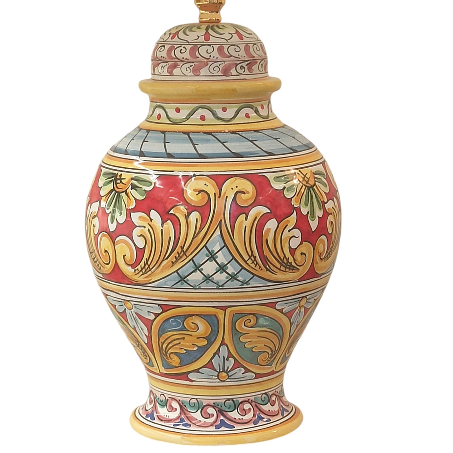 lume decorato in ceramica di sicilia