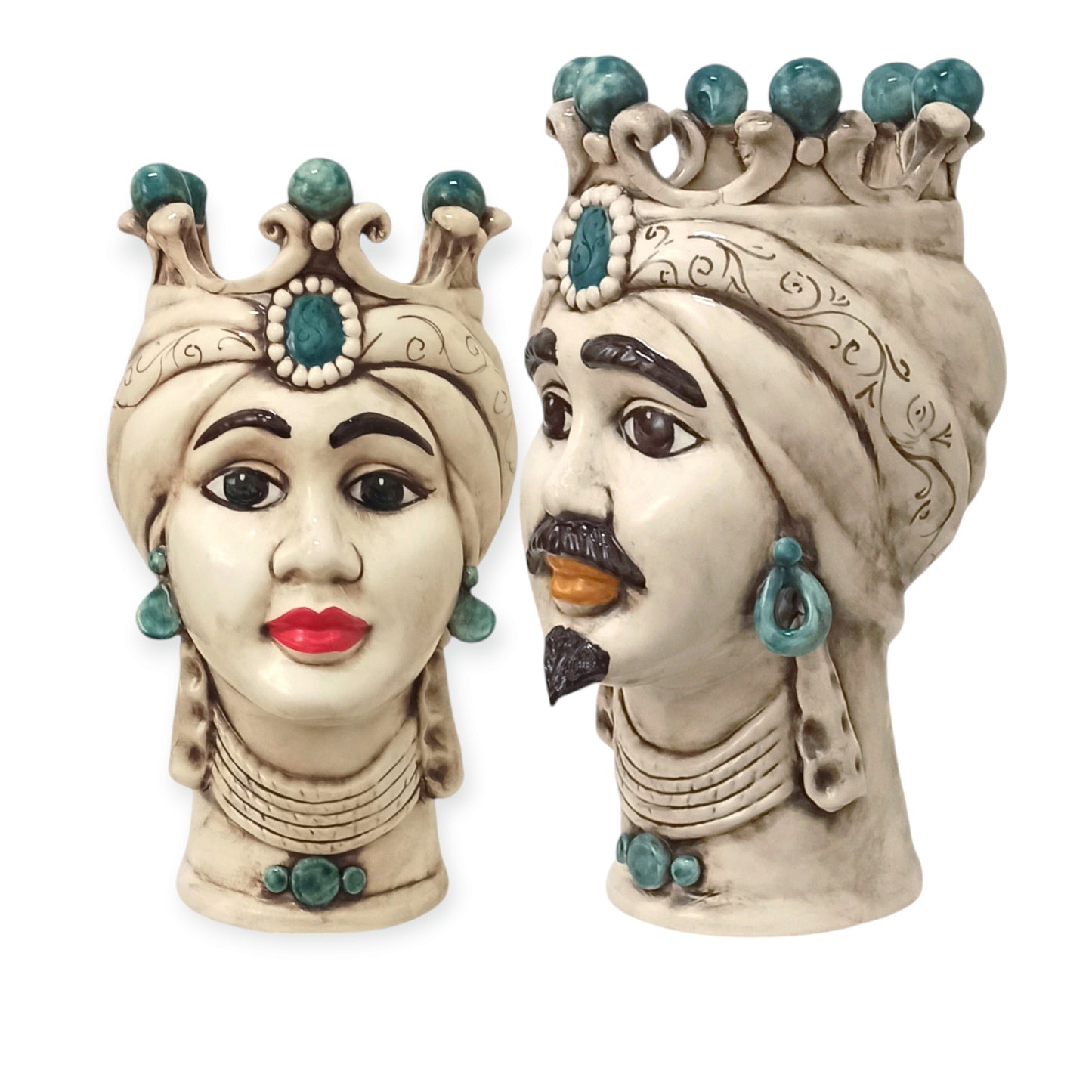 Coppia teste di Moro ceramica Caltagirone