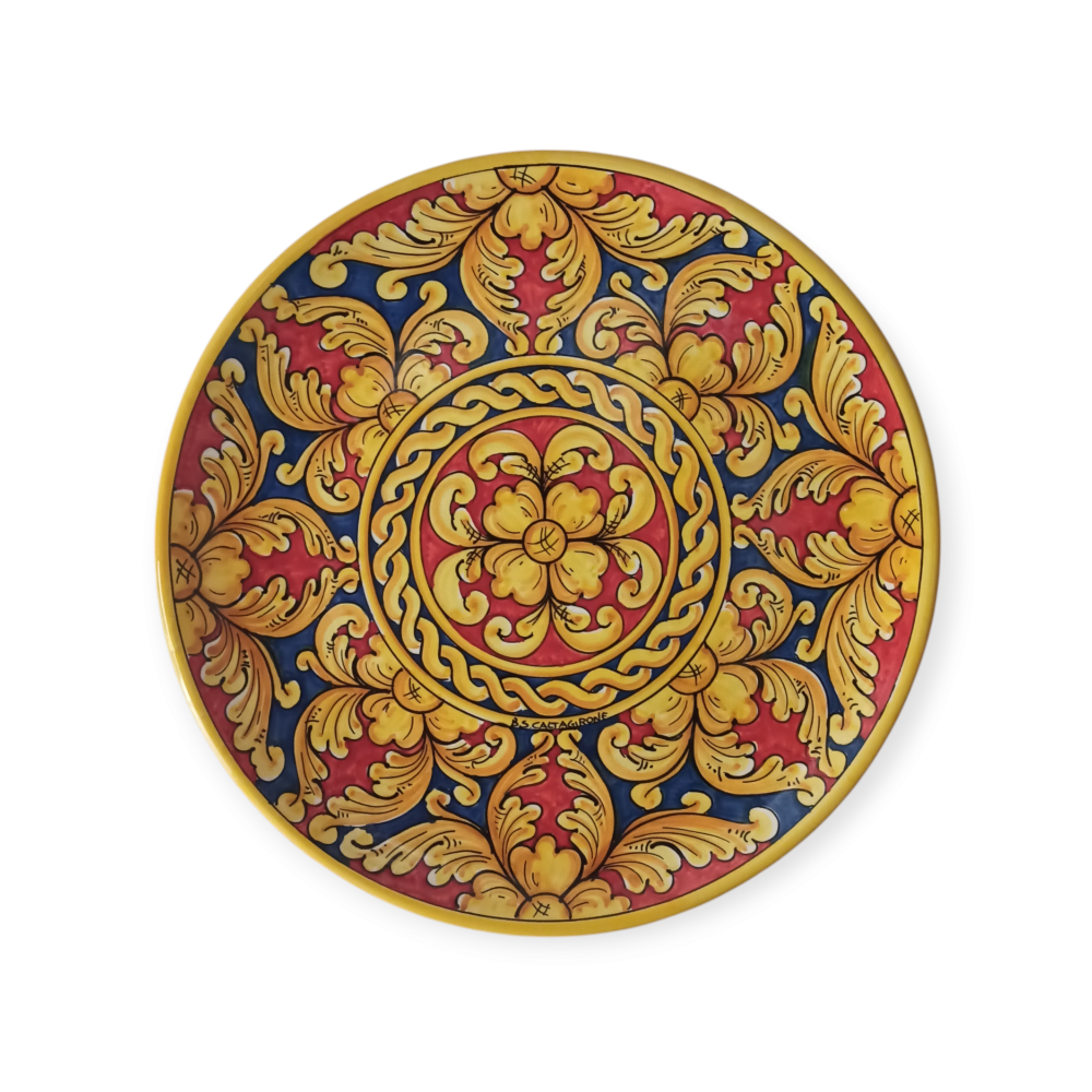 piatto decorato a mano ceramica siciliana