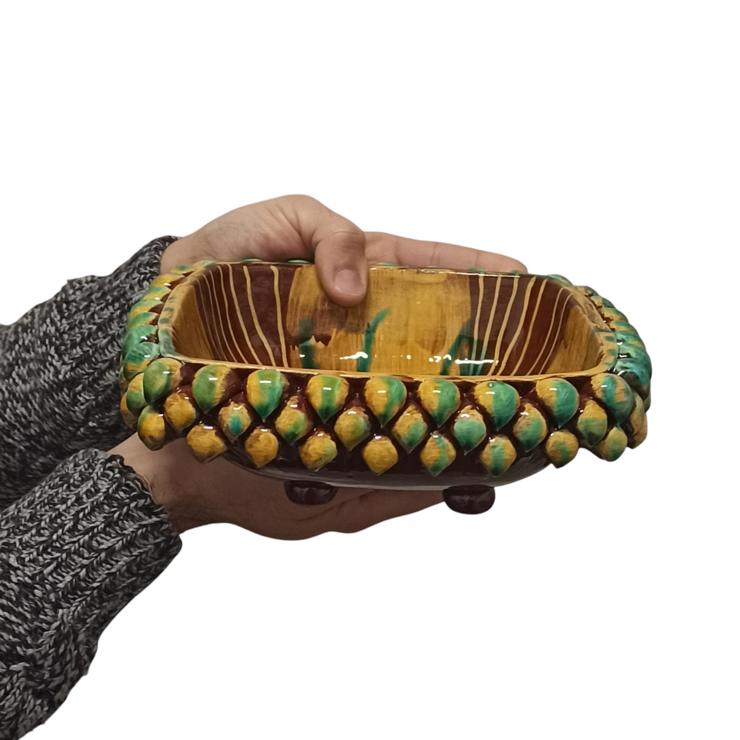 piatto quadrato svuotatasche ceramica artigianale