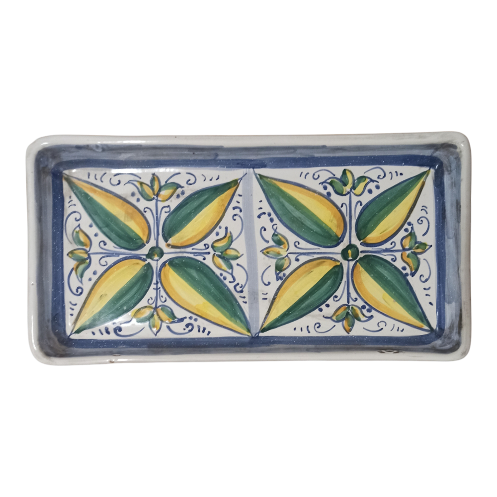 piatto maiolica rettangolare di Caltagirone