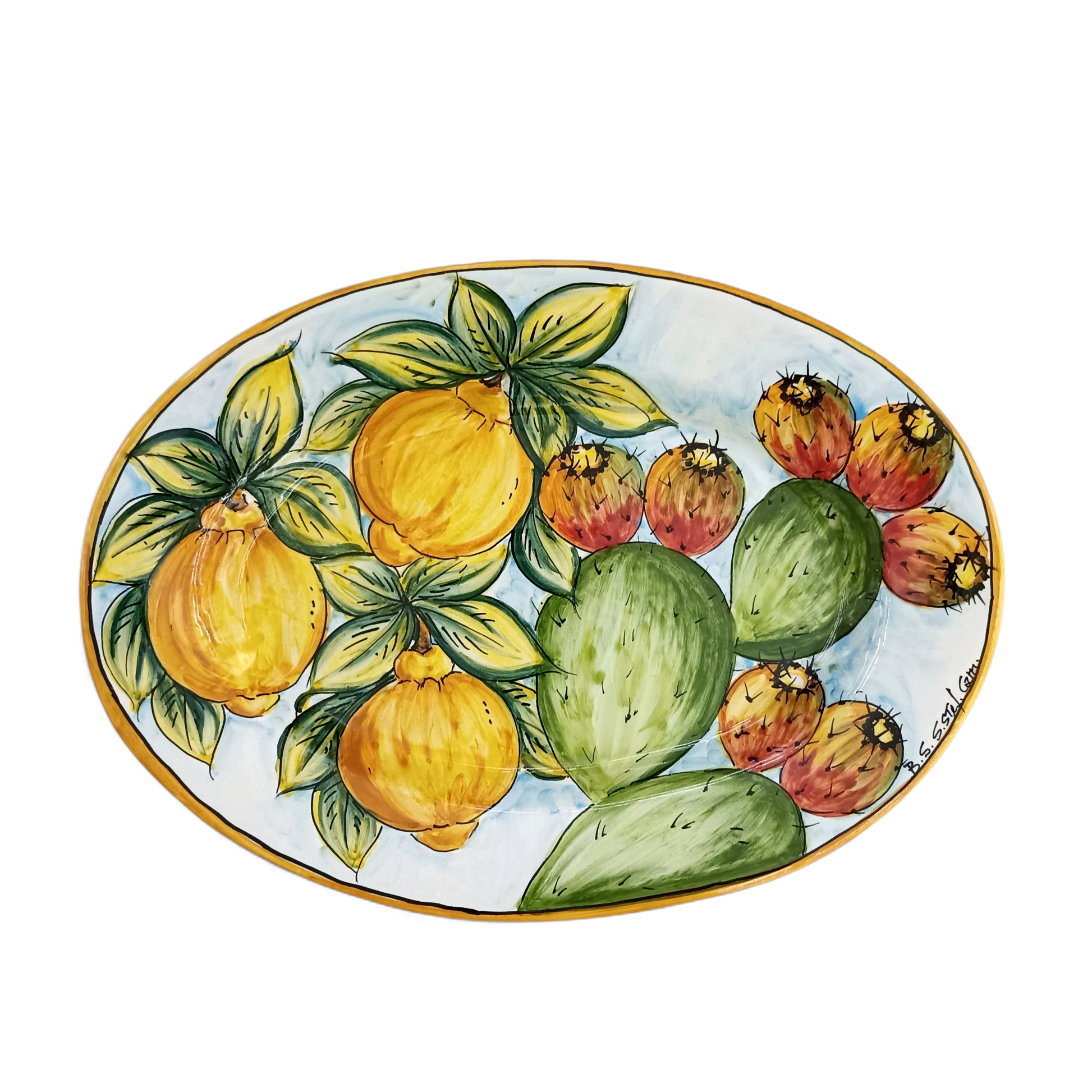 centrotavola in maiolica ovale