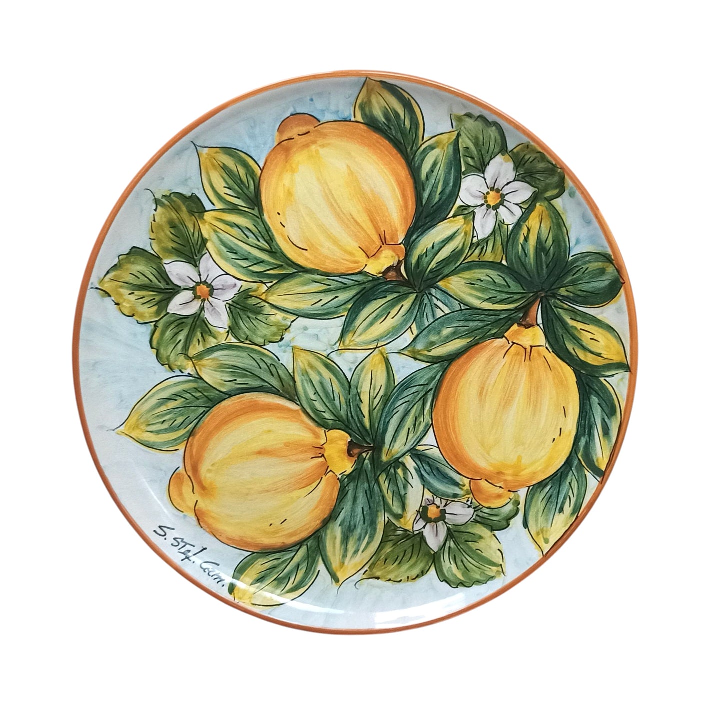 piatto decoro frutta ceramica siciliana