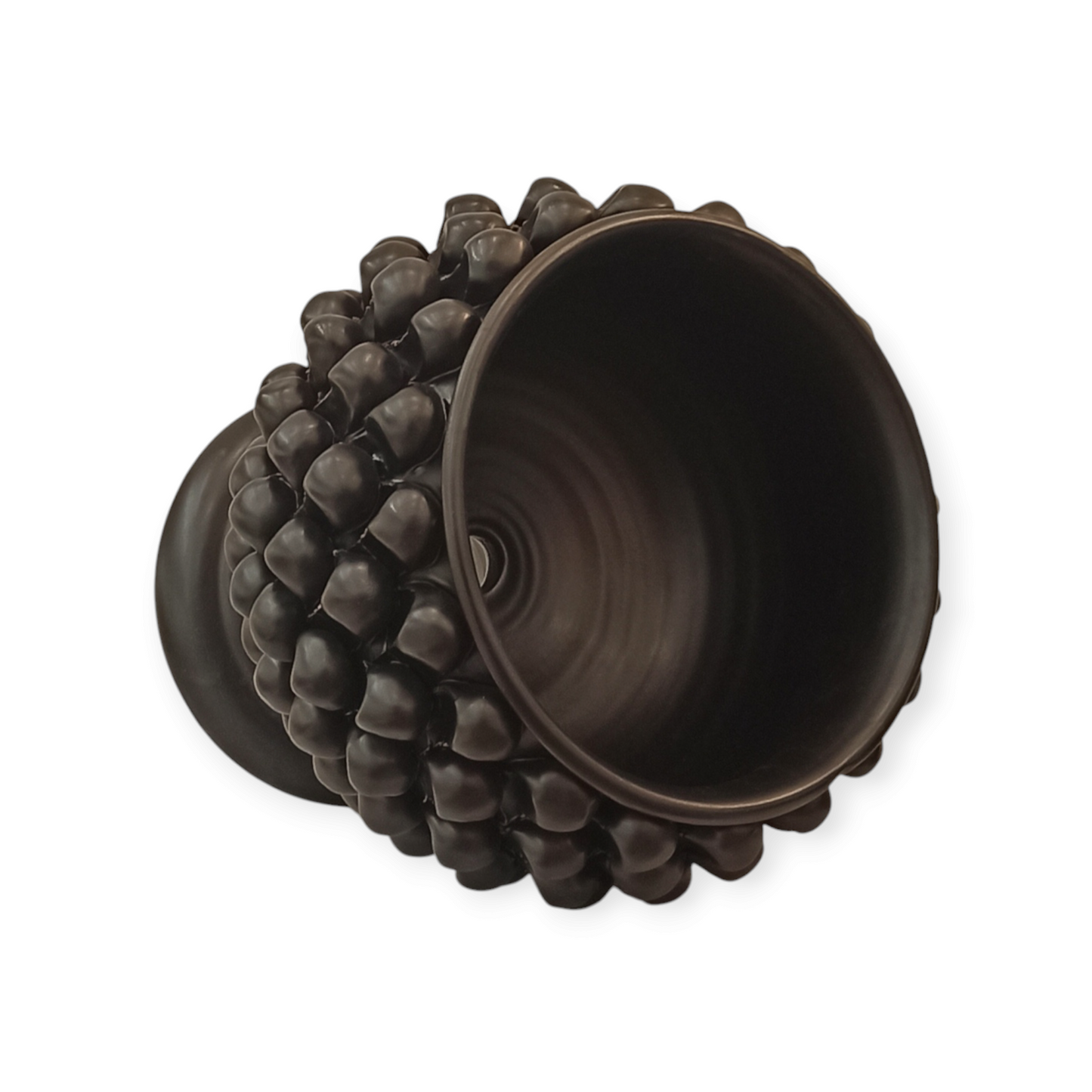 Black sicilian ceramic pine cone
