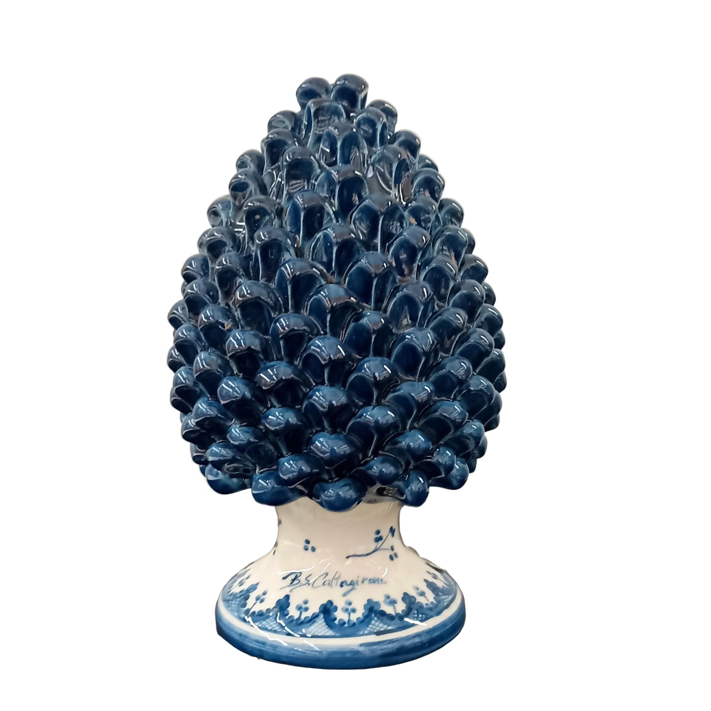 pigna artigianale in maiolica blu