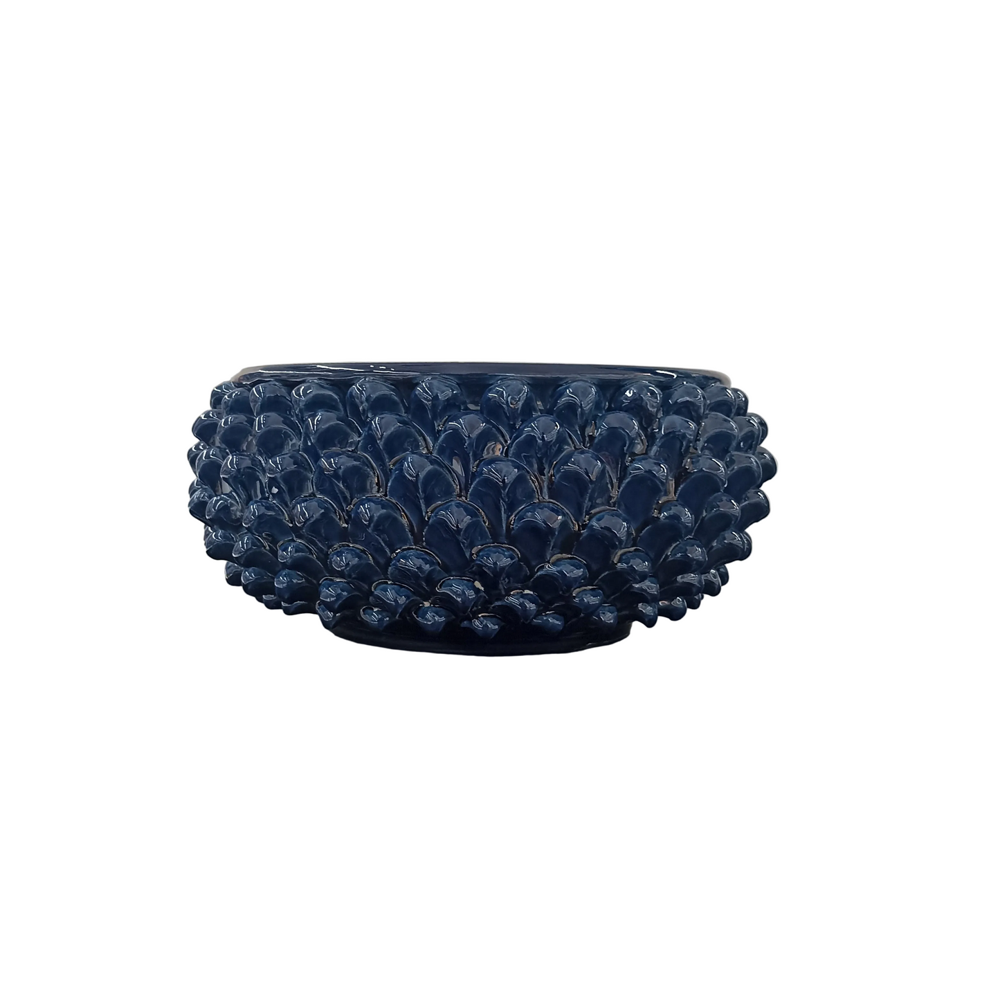 vaso pigna blu in ceramica