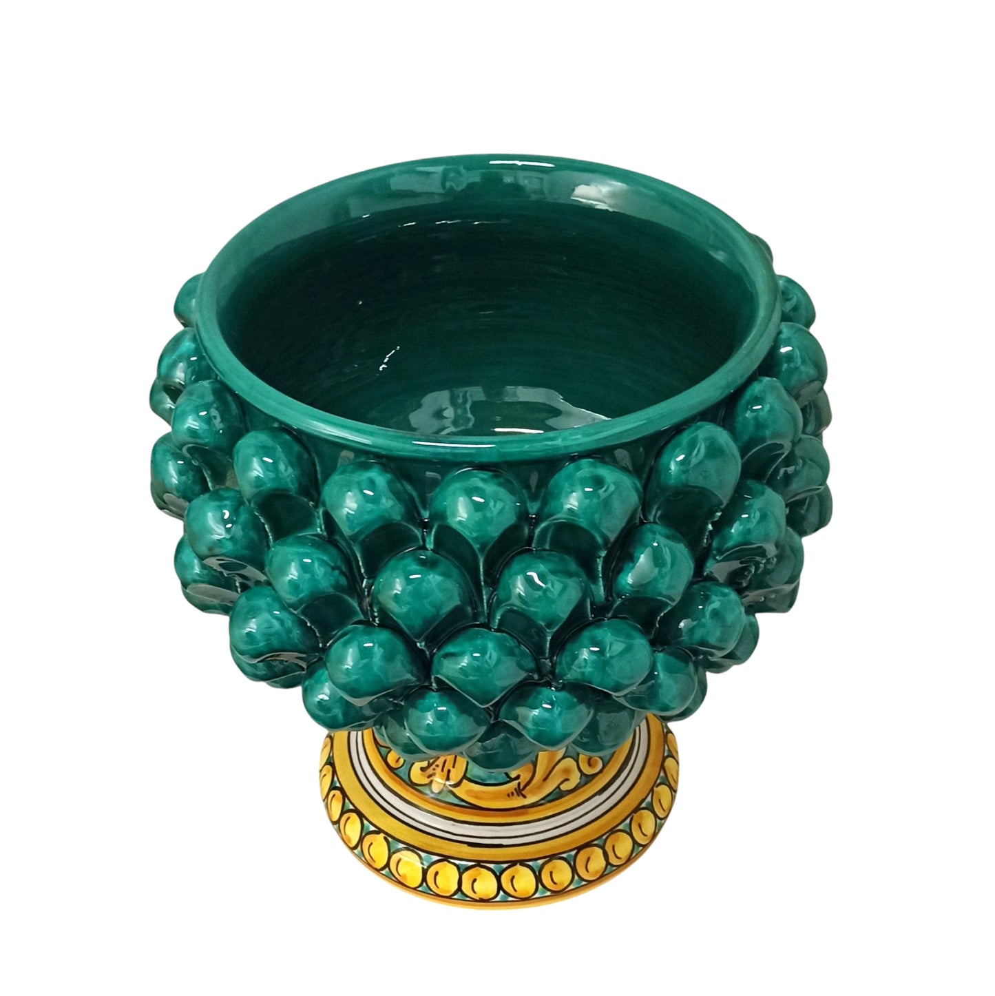 sotto vaso in ceramica di caltagirone