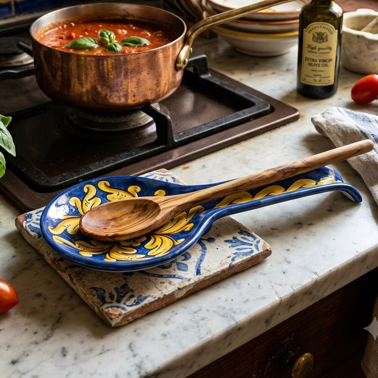 poggiamestolo decorato da cucina