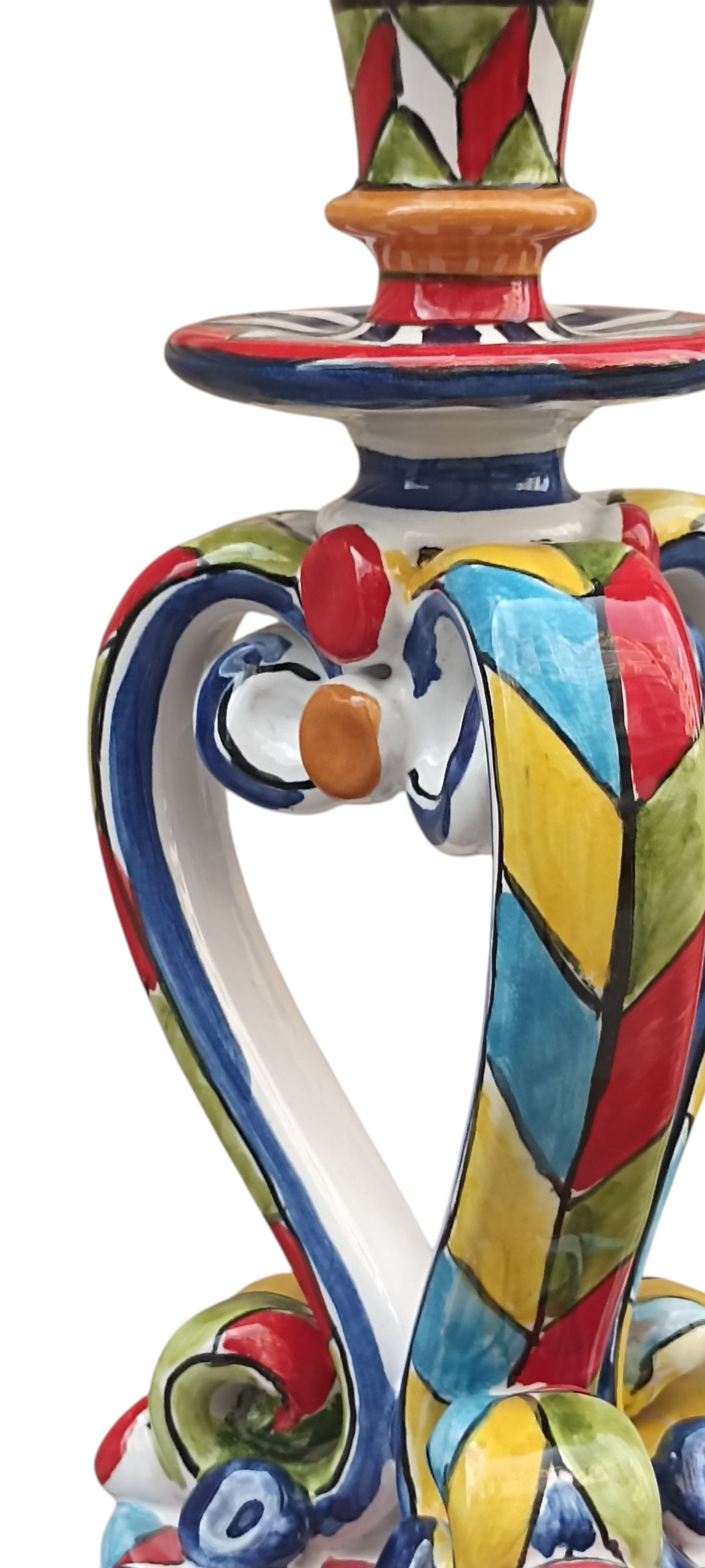 porta candele in ceramica siciliana