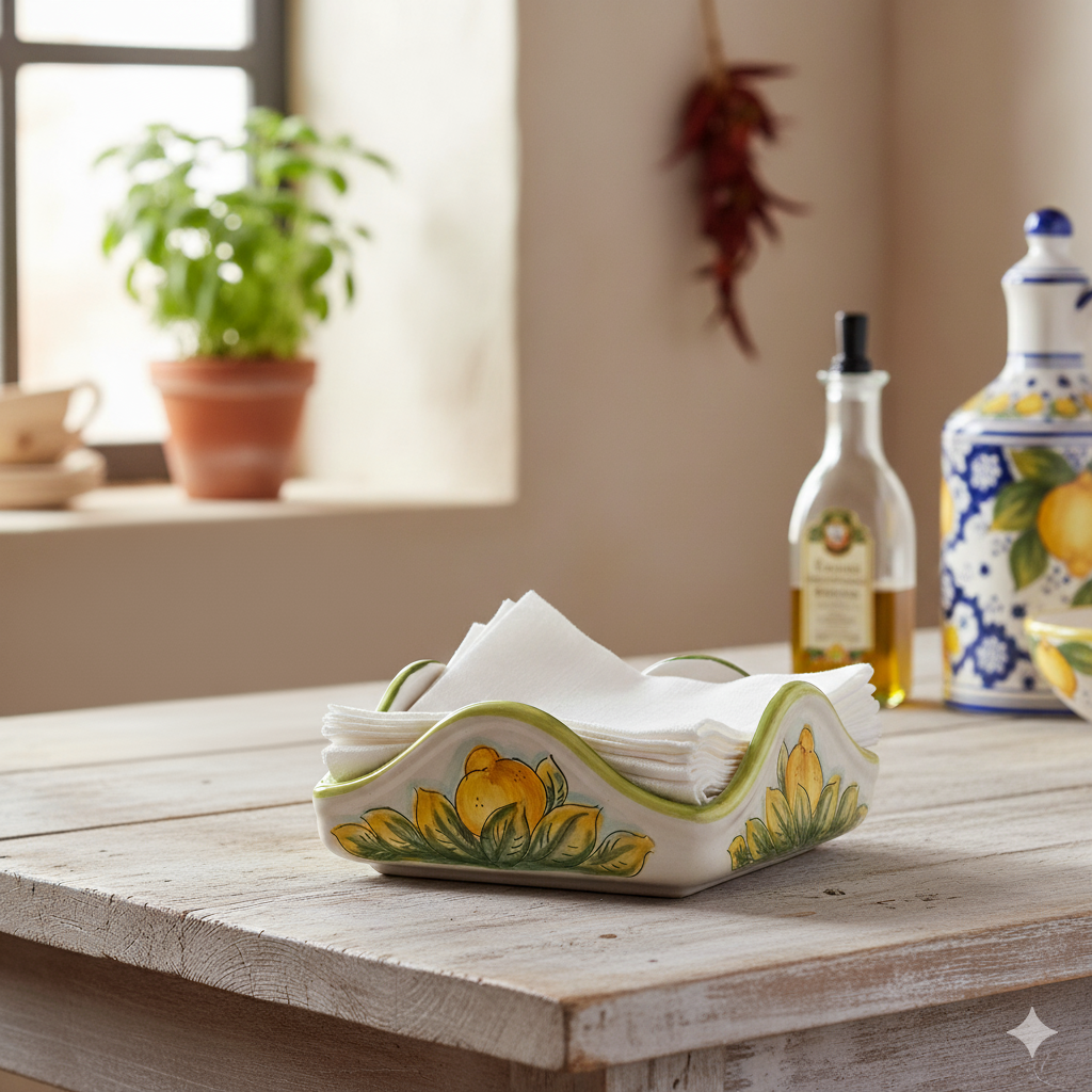 porta tovaglioli decorato a mano