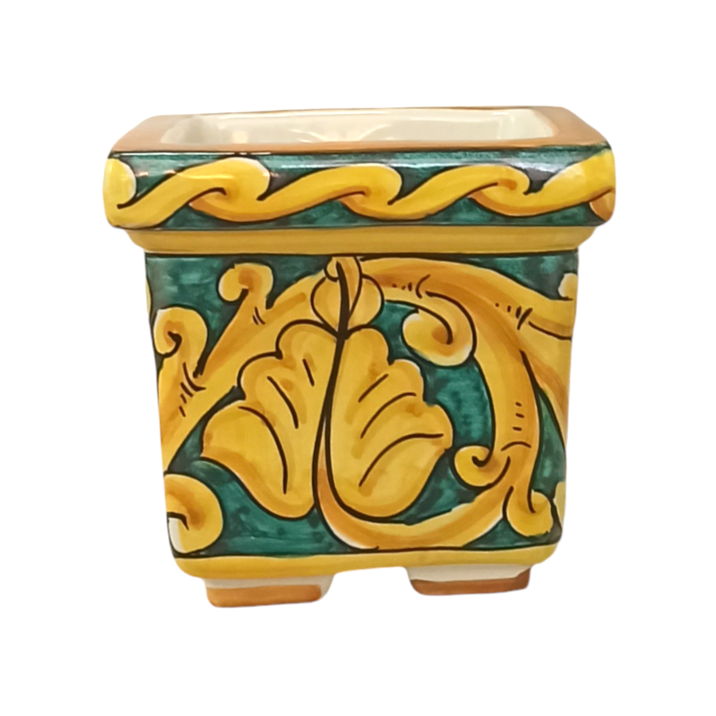 porta fiori in maiolica di Caltagirone