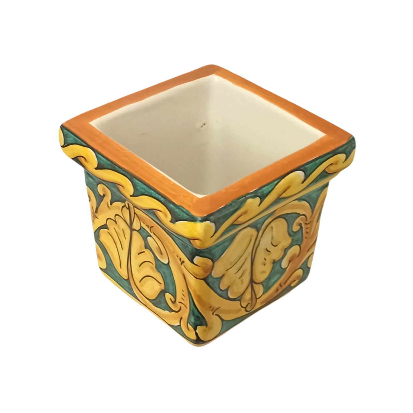 porta vaso quadrato ceramica di Caltagirone
