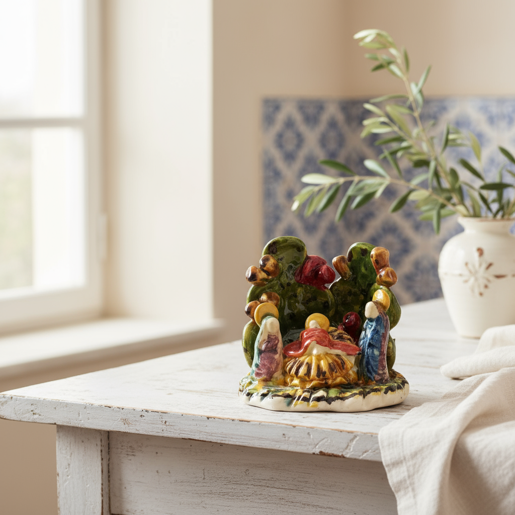 presepe in maiolica artigianale di caltagirone