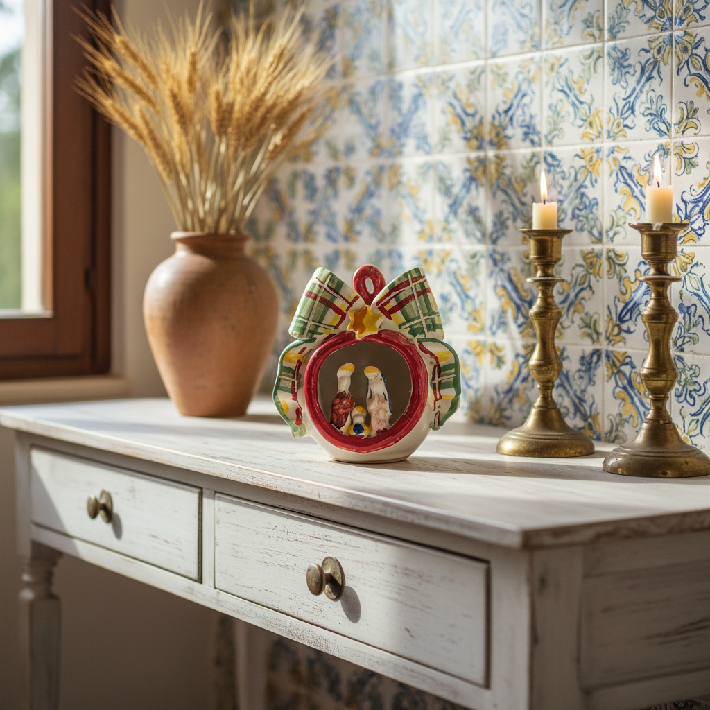 Natività Sfera 12cm in Ceramica Siciliana di Caltagirone