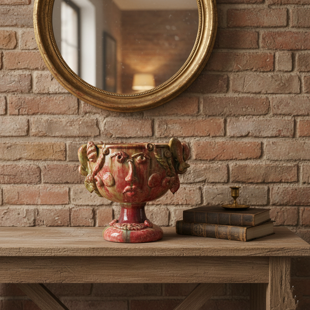 Vaso Portapiante in Ceramica Siciliana di Santo Stefano di Camastra