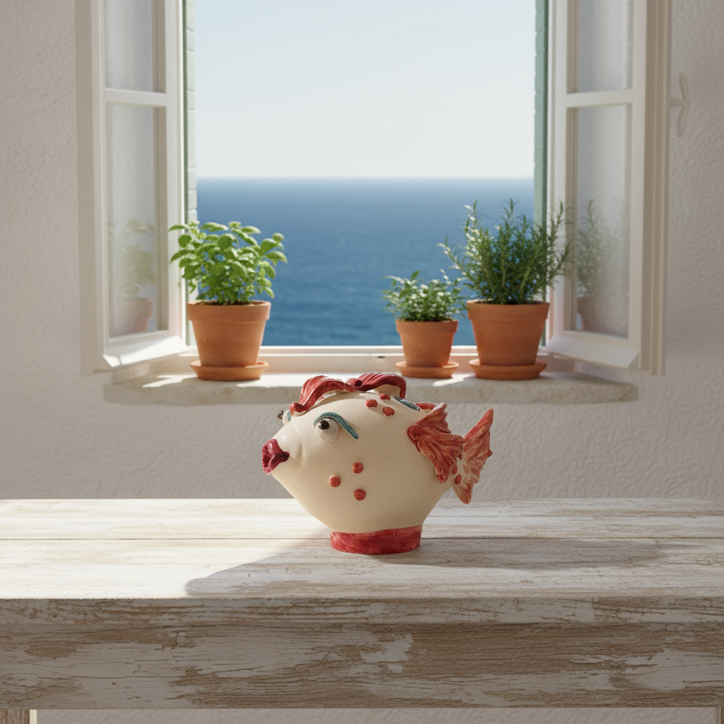 Pesciolino 18cm in Maiolica Siciliana di Caltagirone