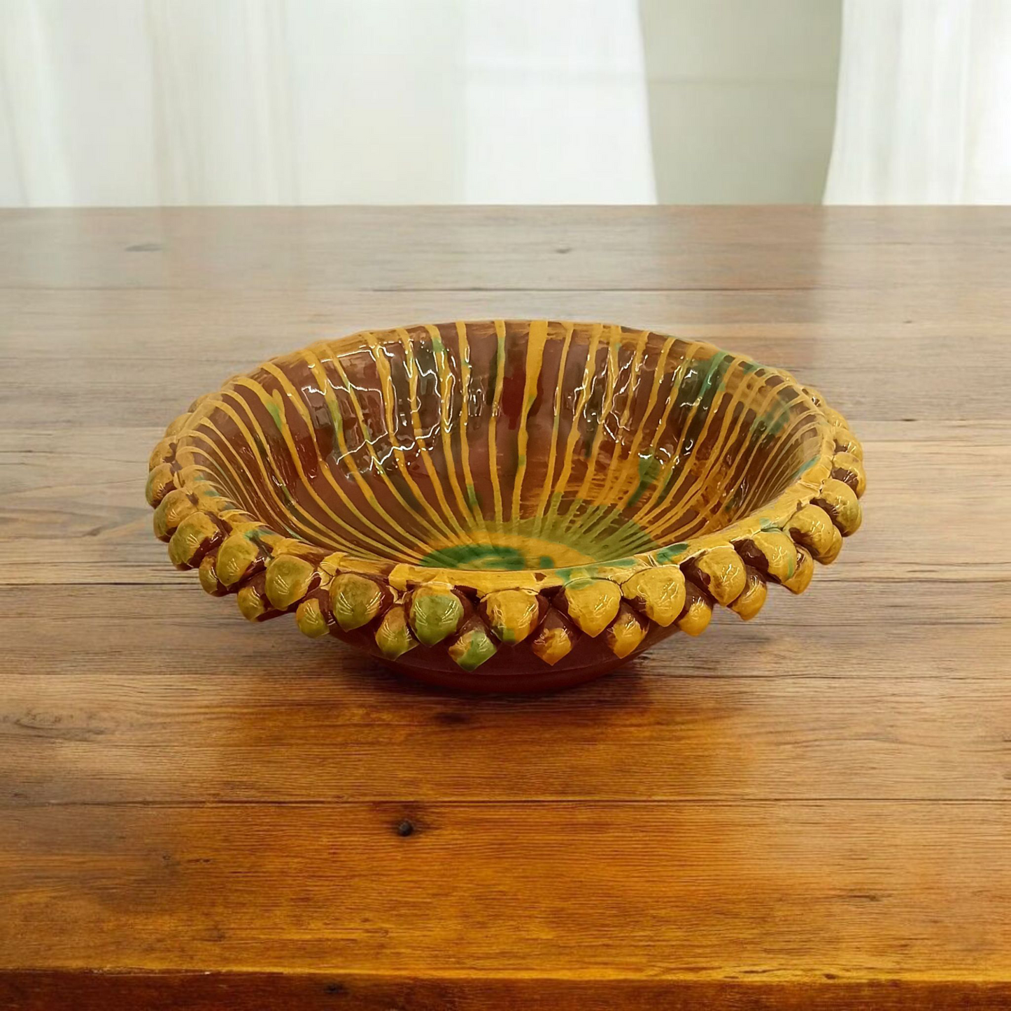 Centrotavola Pigna Mielato 25cm in Ceramica Siciliana di Santo Stefano di Camastra