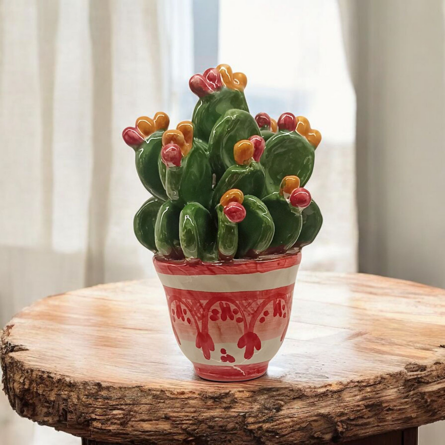 Sicilian Ceramic Succulents 13cm from Caltagirone